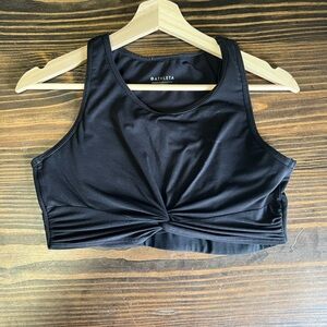 Athleta Black Ribbed sports bra